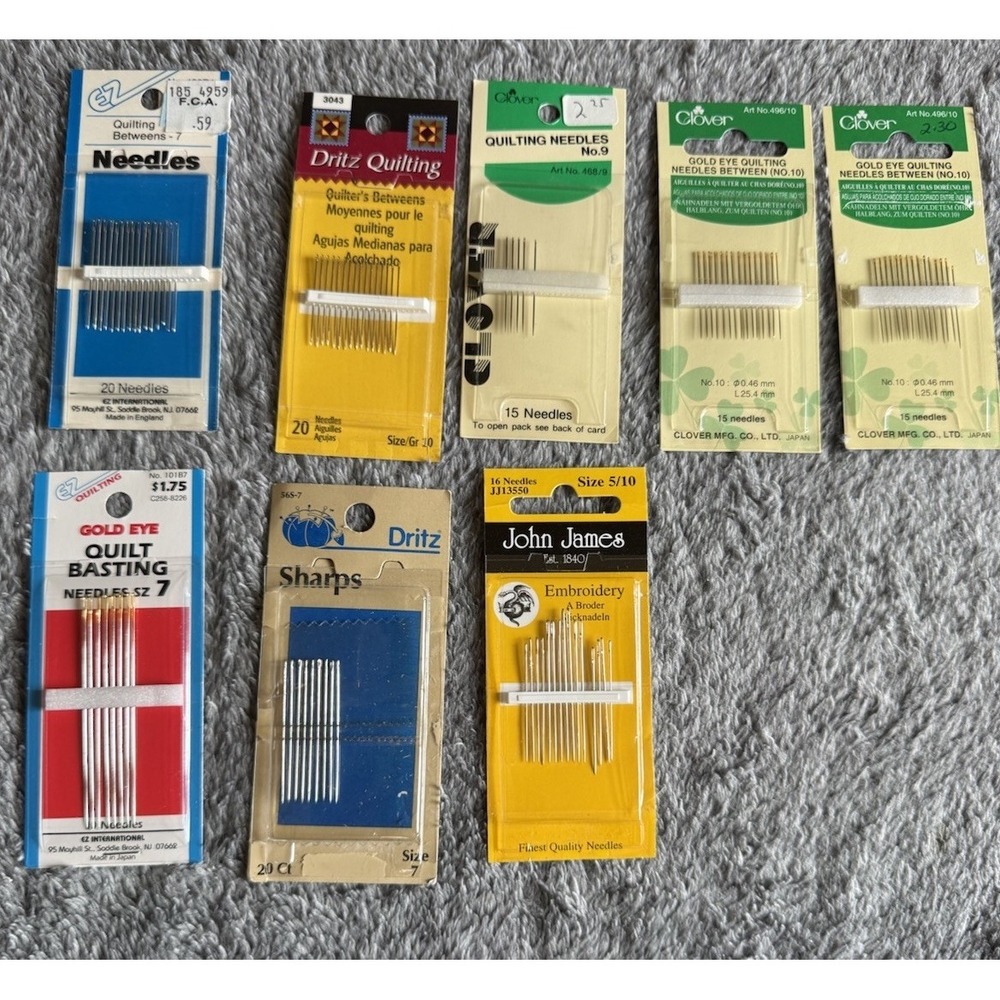 Hand Sewing Needles Lot Clover Dritz John‎ James EZ Quilting Assorted